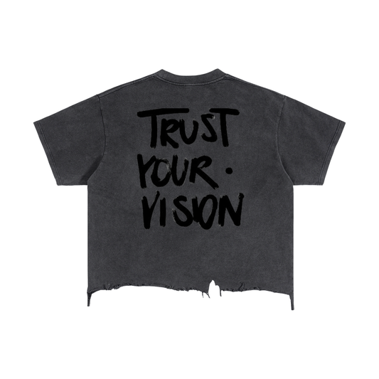 Vintage Wash Boxy Distressed Hem T-Shirt