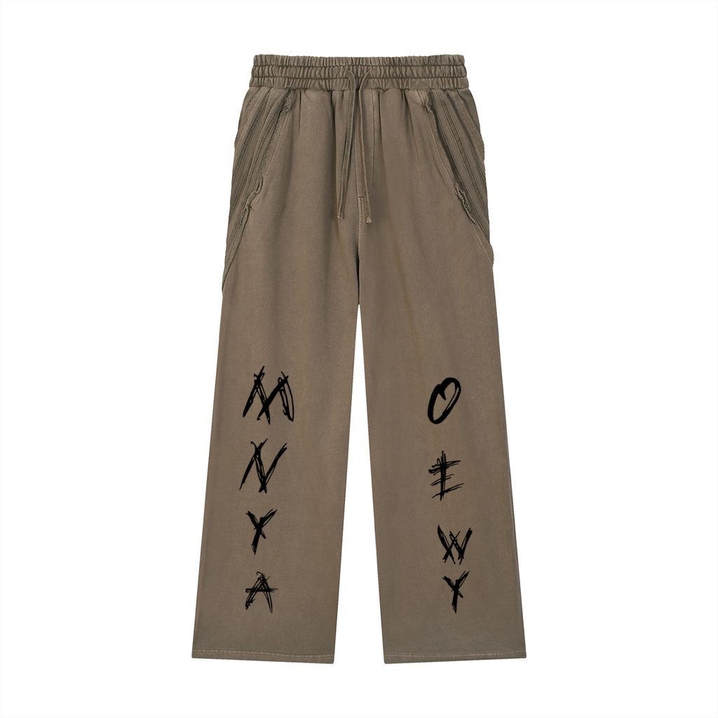 Snow Washed Tape Raw Edge Sweatpants