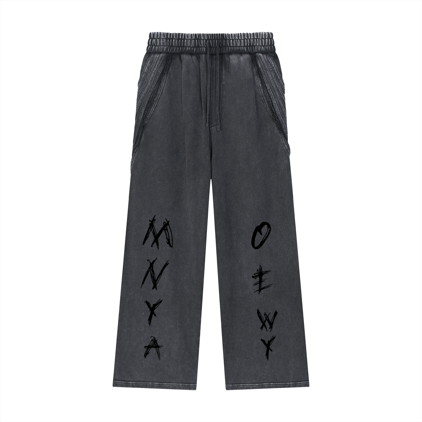 Snow Washed Tape Raw Edge Sweatpants
