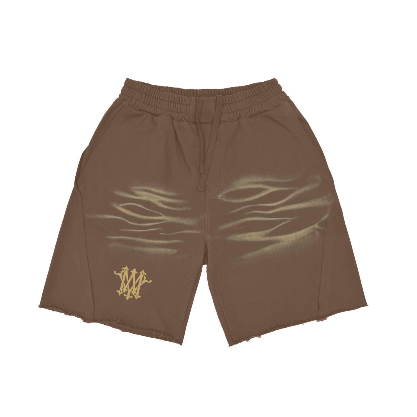 “MW logo”Vintage Washed Tiger Stripes Short Pants