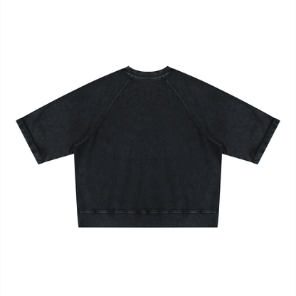 Unisex Vintage Wash Boxy Short Sleeve Sweatshirt