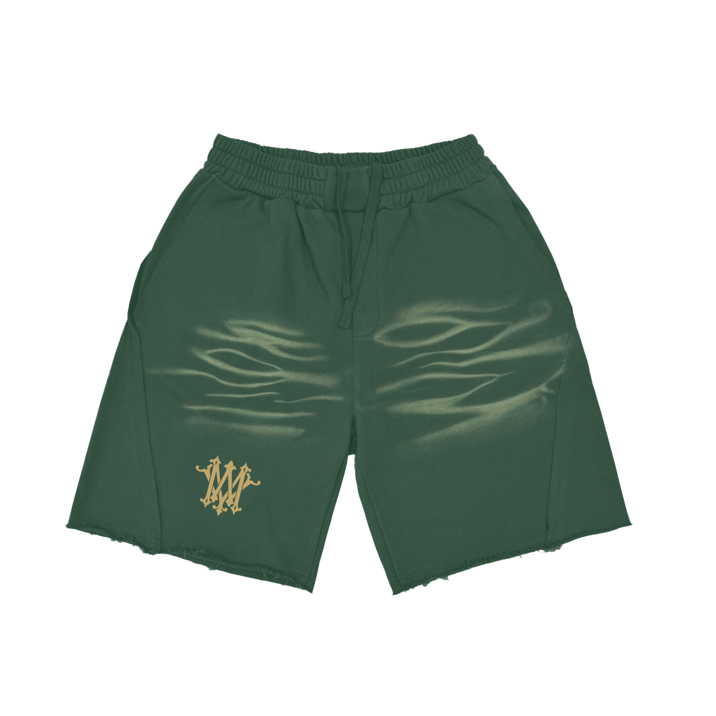 “MW logo”Vintage Washed Tiger Stripes Short Pants