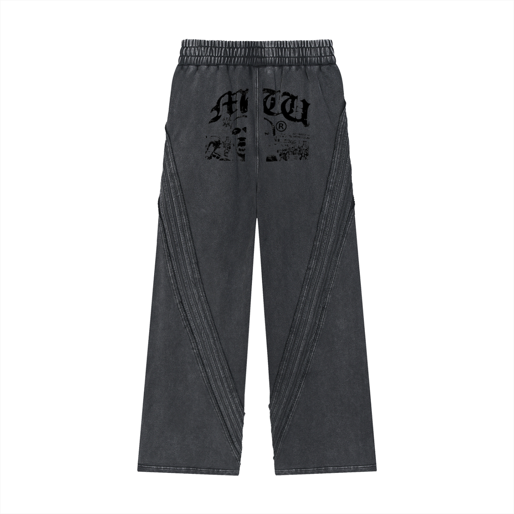Snow Washed Tape Raw Edge Sweatpants