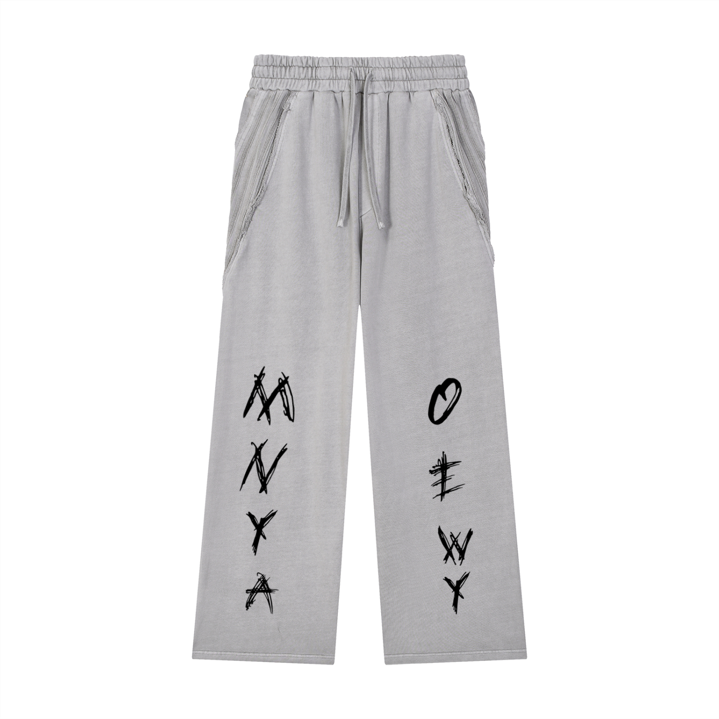 Snow Washed Tape Raw Edge Sweatpants