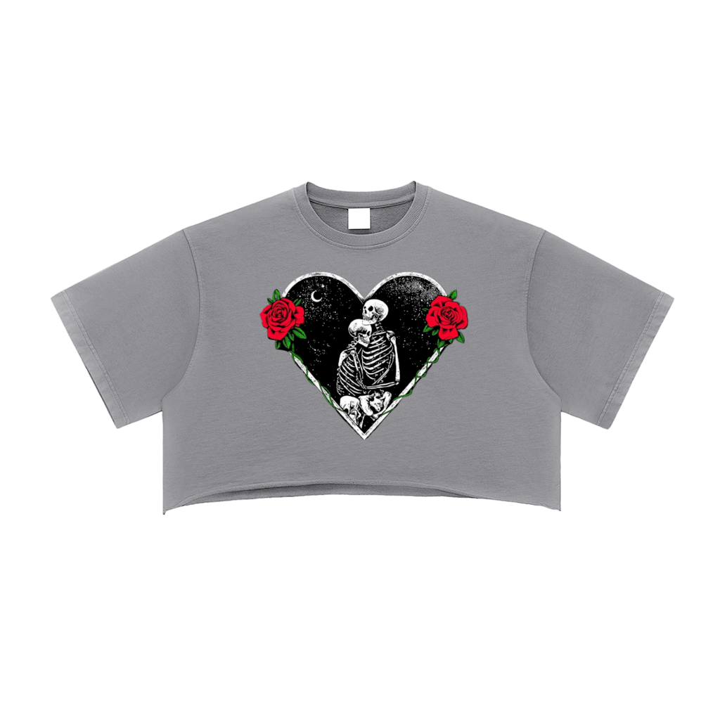 Snow Washed Raw Edge Crop Top