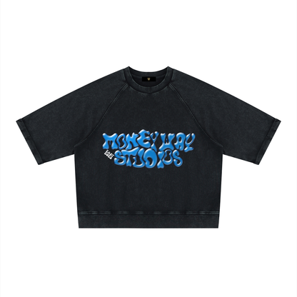 Unisex Vintage Wash Boxy Short Sleeve Sweatshirt