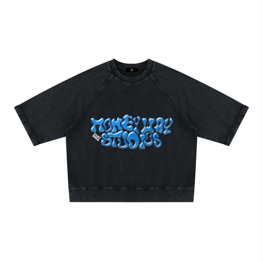 Unisex Vintage Wash Boxy Short Sleeve Sweatshirt