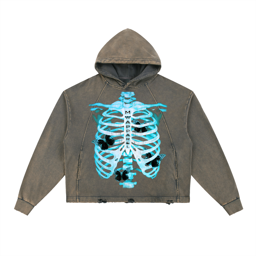 "SKELETON"Vintage Washed Hoodie