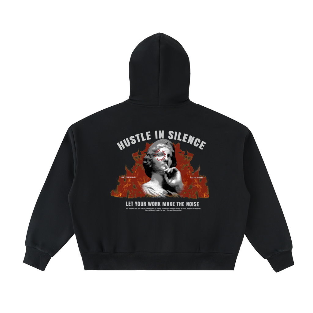 Fleeced Full-Zip Boxy Hoodie