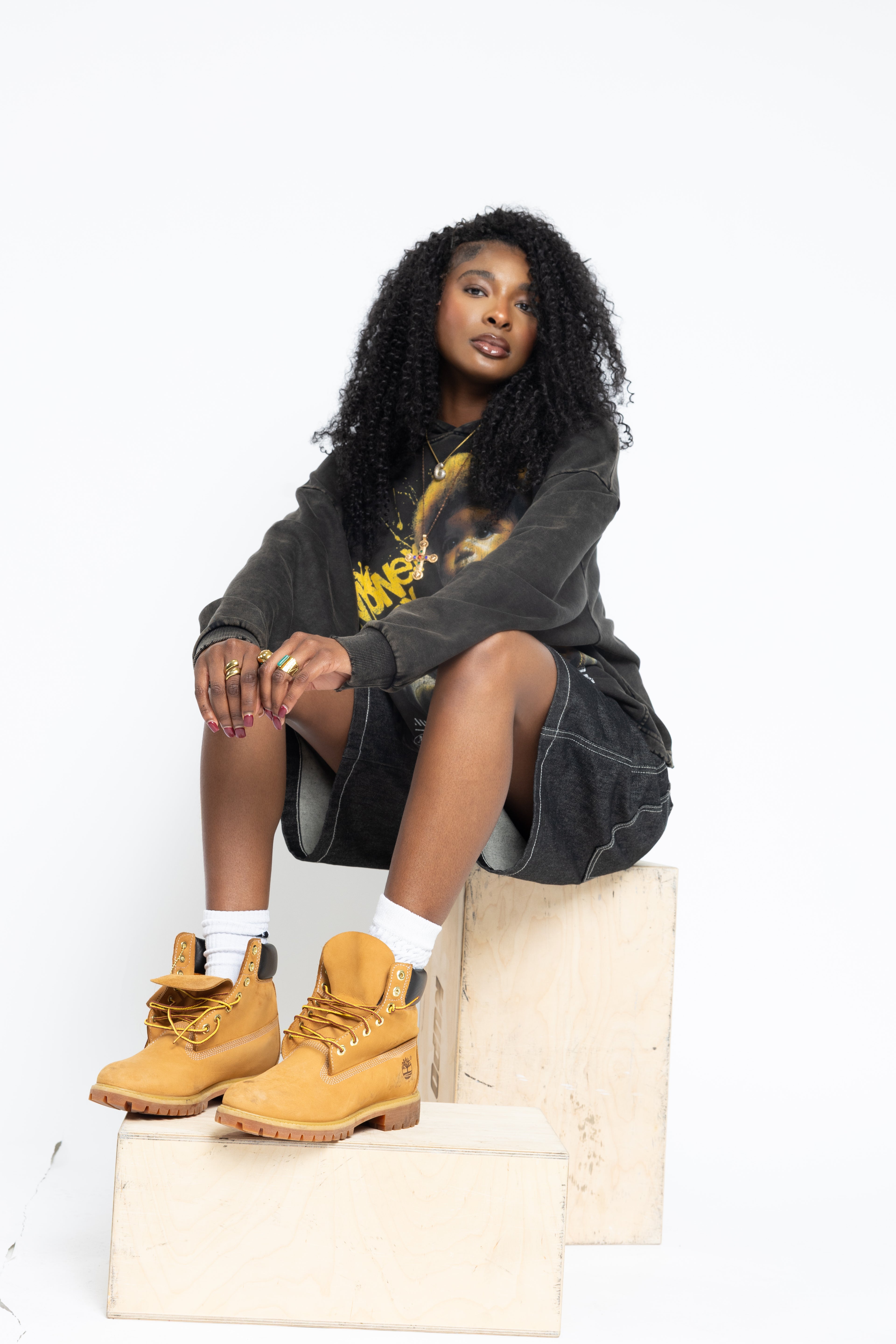 "BABY HUSTLE"Vintage Washed Hoodie