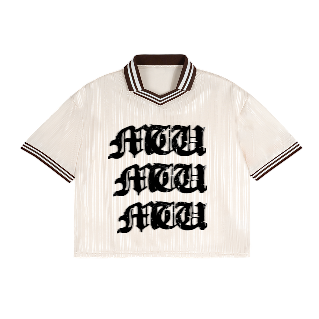 "MW"Contrast stipes polo shirt