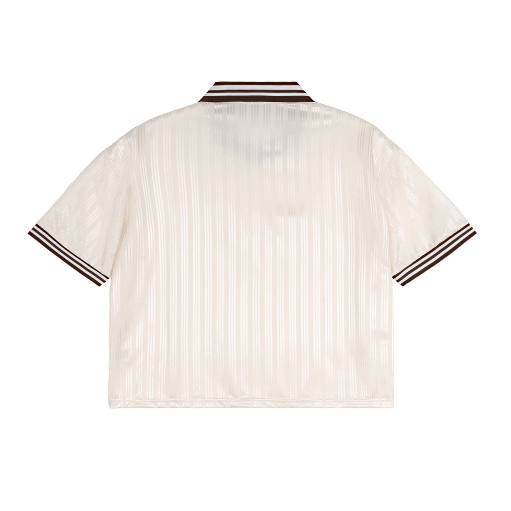 "MW"Contrast stipes polo shirt