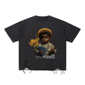 "BABY HUSTLE"snow wash raw T shirt.