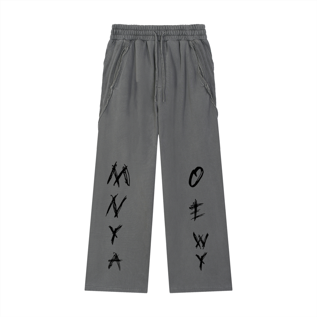 Snow Washed Tape Raw Edge Sweatpants