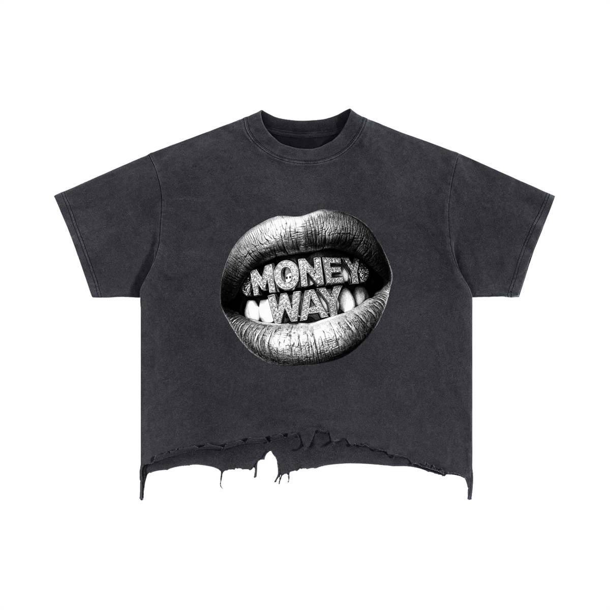 Vintage Wash Boxy Distressed Hem T-Shirt