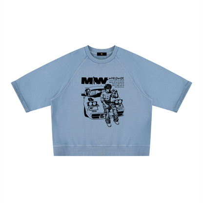 Unisex Vintage Wash Boxy Short Sleeve Sweatshirt