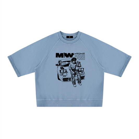 Unisex Vintage Wash Boxy Short Sleeve Sweatshirt