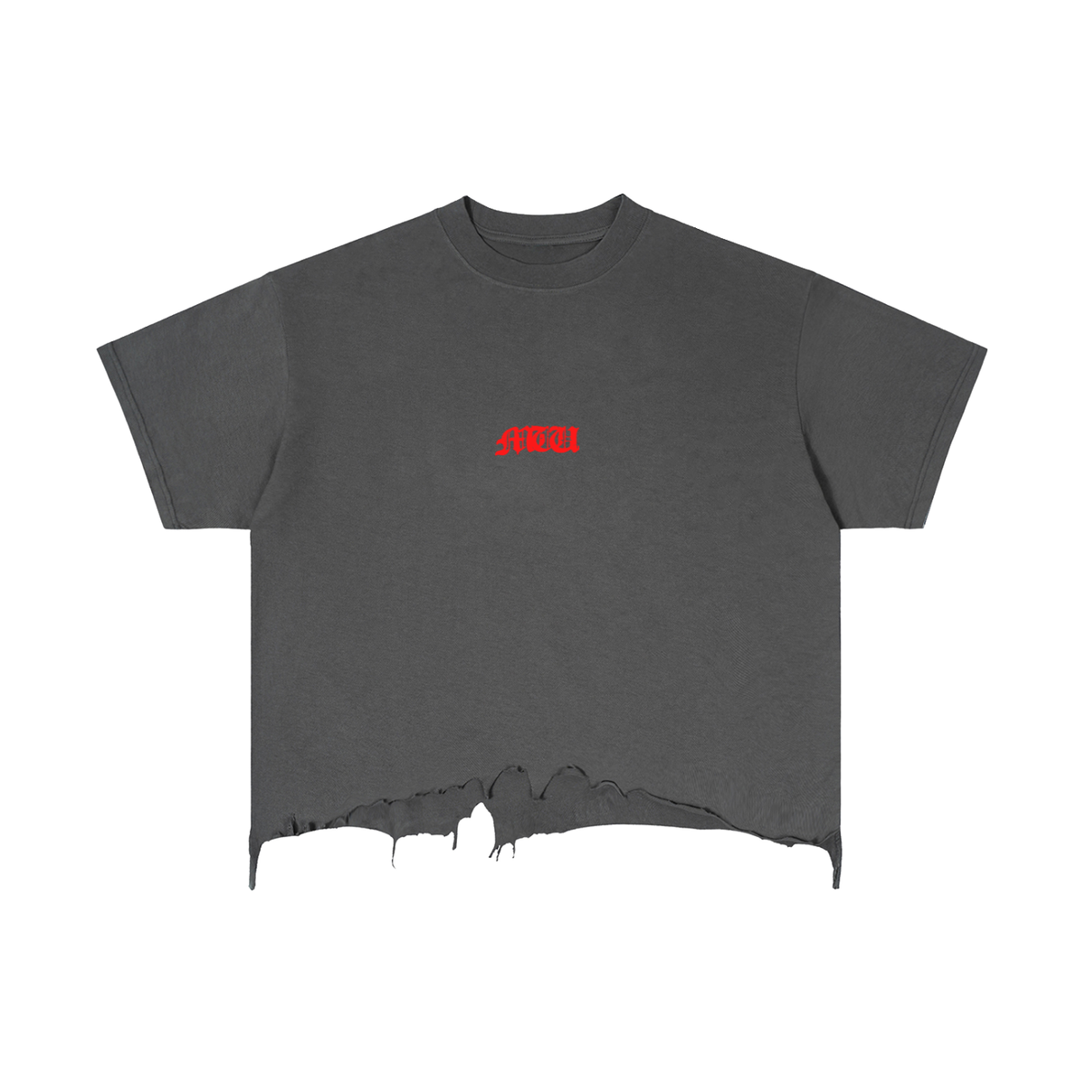 Vintage Wash Boxy Distressed Hem T-Shirt
