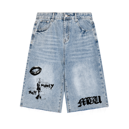 Men’s Vintage Wide Leg Denim Shorts