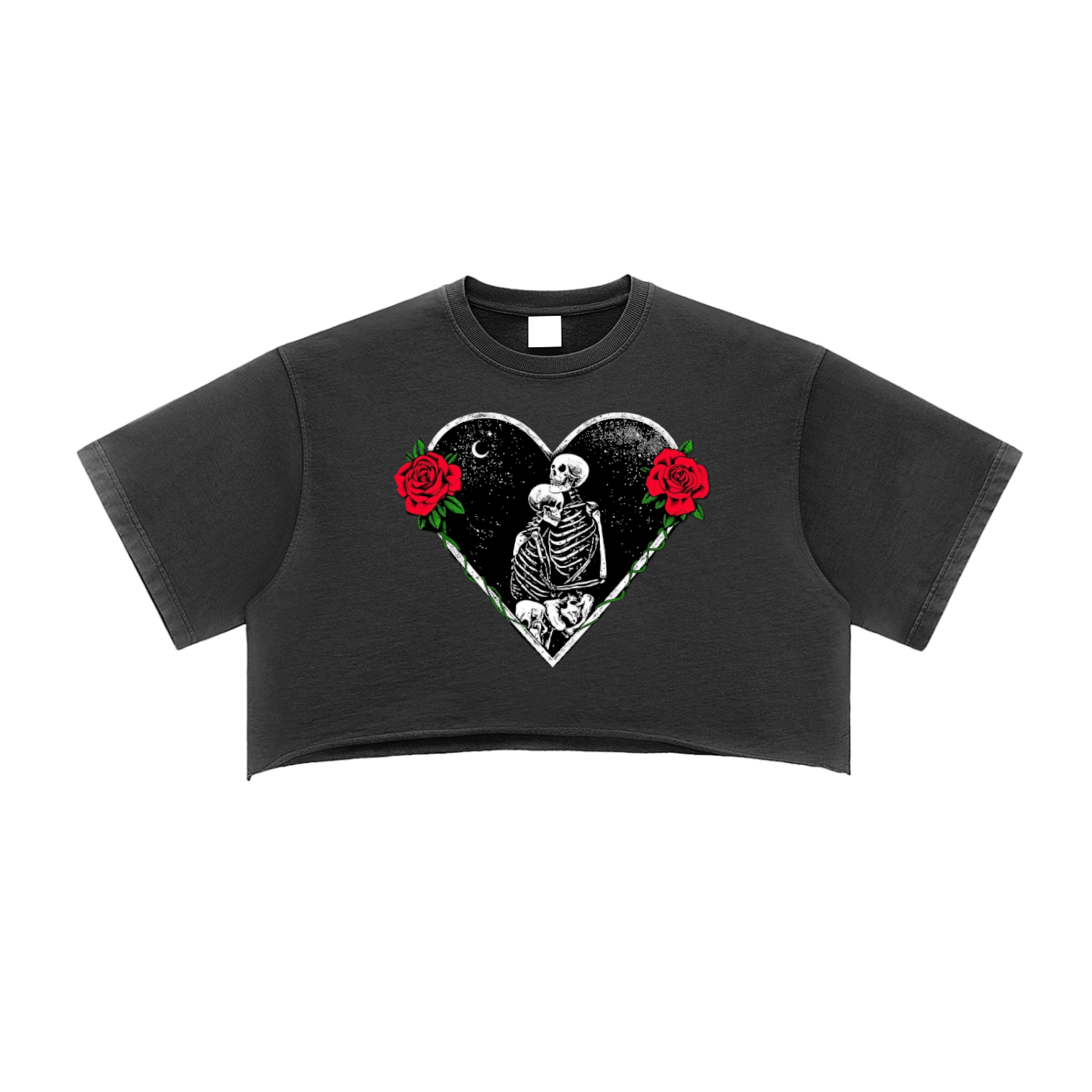 Snow Washed Raw Edge Crop Top