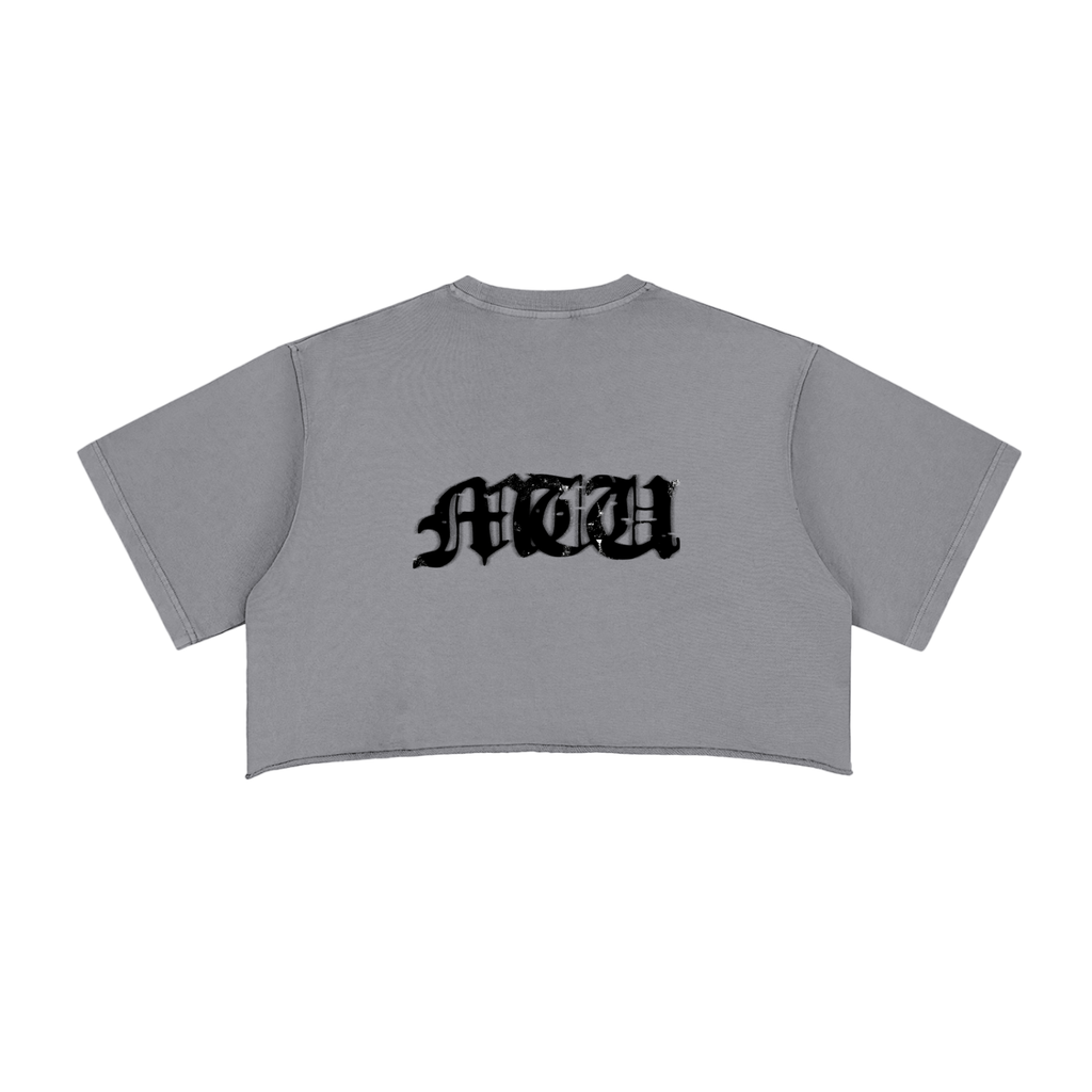 Snow Washed Raw Edge Crop Top